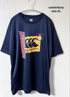 【極美品】　canterbury カンタベリー　Tシャツ　ラグビー　濃紺　XL