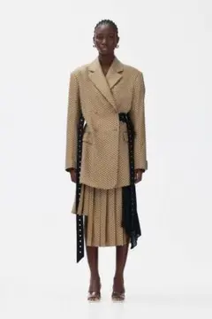 試着のみタグ付き ROKH H&M スタッズ付きスカート 38