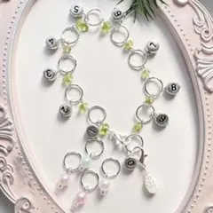 若葉 リーフ 段数カウンター ペリドット 目数リング ステッチマーカー 編み物