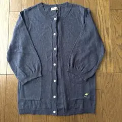 Samansa Mos2 刺繍　七分袖　カーディガン紺　F