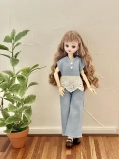 22㌢ドールサイズ服 パンツ（水色デニム）ストレート - メルカリ