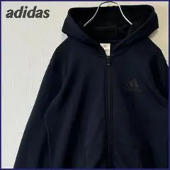 【良品　刺繍ロゴ】 adidas ジップアップパーカー 古着 レディース L