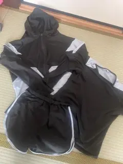 トレーニングウェア 3点セット Mサイズ ブラック×ライトブルー