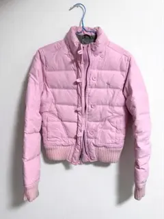 Abercrombie & Fitchピンク ショート丈 ダウンジャケット