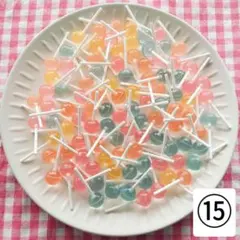 【SALE1-⑮】50個600円 デコパーツ ミニチュア キャンディ 棒付き