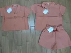 ★きょうだいおそろいコーデ　アプレレクール　90　110　ドット柄シャツ