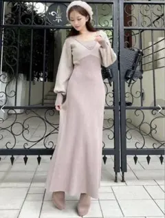 RESEXXY ハウンドトゥースニットワンピース