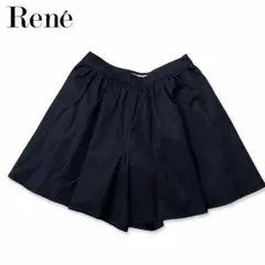 Rene ルネ キュロット ショートパンツ フレア 黒 日本製 34 毛100