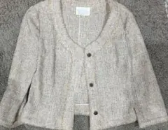 NATURAL BEAUTY ノーカラーツイードジャケット Mサイズ