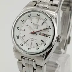 稼働　SEIKO 5　英語/アラビア語表記　自動巻き　白文字盤　レディース時計のサムネイル