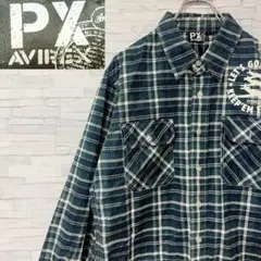 AVIREX アヴィレックス 長袖 チェックシャツ ミリタリー 飛行機 L