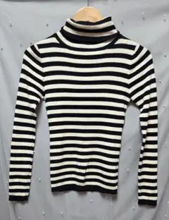 INGNI ウール混タートルネック ボーダープルオーバー