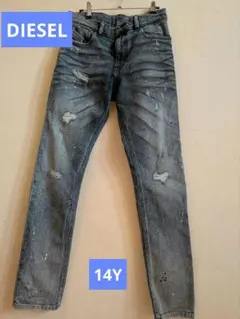 最終値下げ→DIESELダメージ加工スリムストレート14Y160センチ