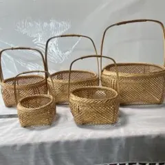 竹製バスケット 5個セット