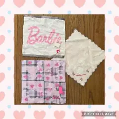 Barbie他タオルハンカチ3枚set °ʚ♡ɞ°