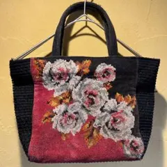FEILER★フェイラー　花柄バッグ 黒と赤