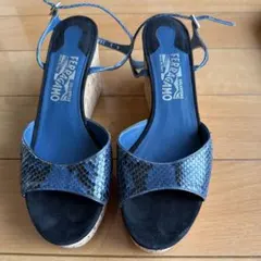 Ferragamo パイソン ウェッジサンダル
