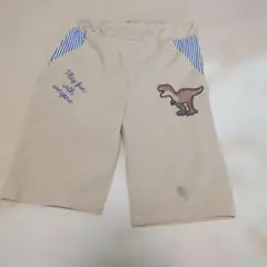 恐竜刺繍 ベージュハーフパンツ