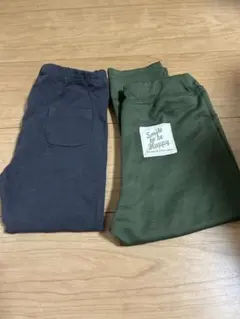 ネイビーとグリーンの長ズボンセット