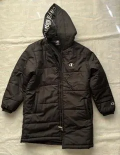 Champion ブラック 中綿コート フード付き