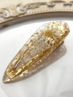 レジン ヘアクリップ ドライフラワー
