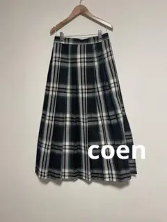 coen レディース　アソートチェックプリーツスカート　M