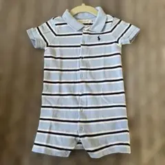 【試着のみ】Ralph Lauren 半袖ロンパース ボーダー 70cm