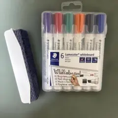 STAEDTLER Lumocolor ホワイトボードマーカー 6色＋イレーザーのサムネイル