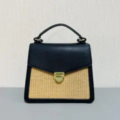 【美品】GU 合皮ハンドバッグ スクエア