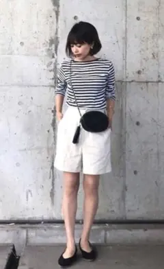 GU ジーユー センタープレスバミューダパンツ オフホワイト Мサイズ