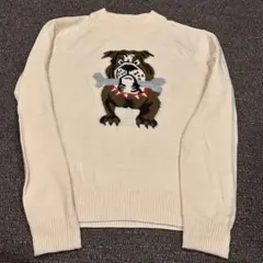 w closet 犬柄ニットセーター Fサイズ アイボリー