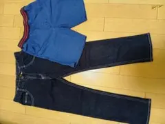 ファミリア　デニム　ハーフパンツ　ズボン　2本セット　120 130 男の子のサムネイル