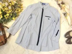 BURBERRY BLUE LABEL 長袖 ストライプ シャツ ブラウス