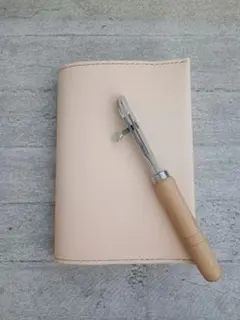 Kazはる様専用２点☆ブックカバー四六判ソフトカバー用きなり（無染色）ヌメ革