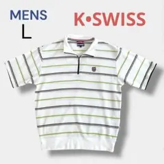 K-SWISS ジッパーポロシャツ Lサイズ　メンズ