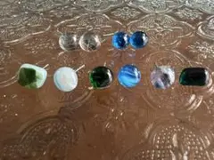 ガラスのピアスセット147サージカルステンレスシルバー