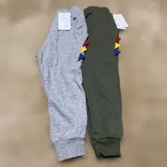 西松屋☆120サイズ / 裏起毛パンツ 恐竜のしっぽ付き 2枚セット