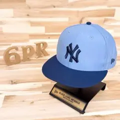 【ニューエラ×ヤンキース】ブルー ネイビー ツートーン カスタム キャップ青×紺