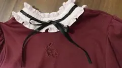 ボルドー ひざ丈ワンピース