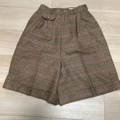 チェック柄キュロット ブラウン系