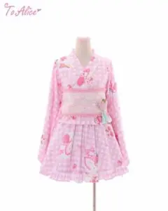 To Alice 浴衣ドレス ピンク Mサイズ 和風 - To Alice
