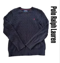 【Polo Ralph Lauren】ネイビー ケーブルニットセーター XL