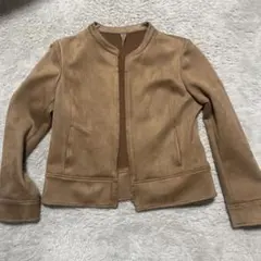 ノーカラージャケット M ベージュ