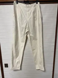 コットンリネンテーパードパンツ　アイボリー　Mサイズ