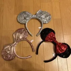 ディズニー スパンコールカチューシャ キラキラ ミニー 3個セット