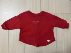 赤色 80cm カットソー 前面ロゴ