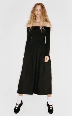 【ZARA】オフショルダー マッチングワンピース