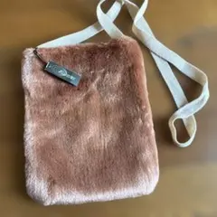 Power Flower ファーショルダーバッグ 8A ピンクベージュ