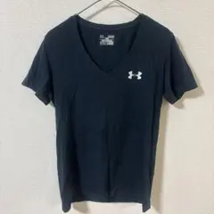 アンダーアーマーVネックTシャツ黒レディースM吸汗速乾ヒートギア半袖スポーツのサムネイル