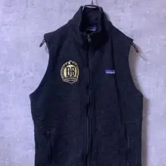パタゴニア ベスト　フリース　企業刺繍　黒